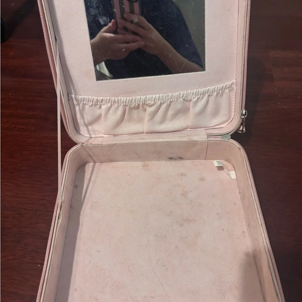 Iridescent Pink Square Makeup Case
